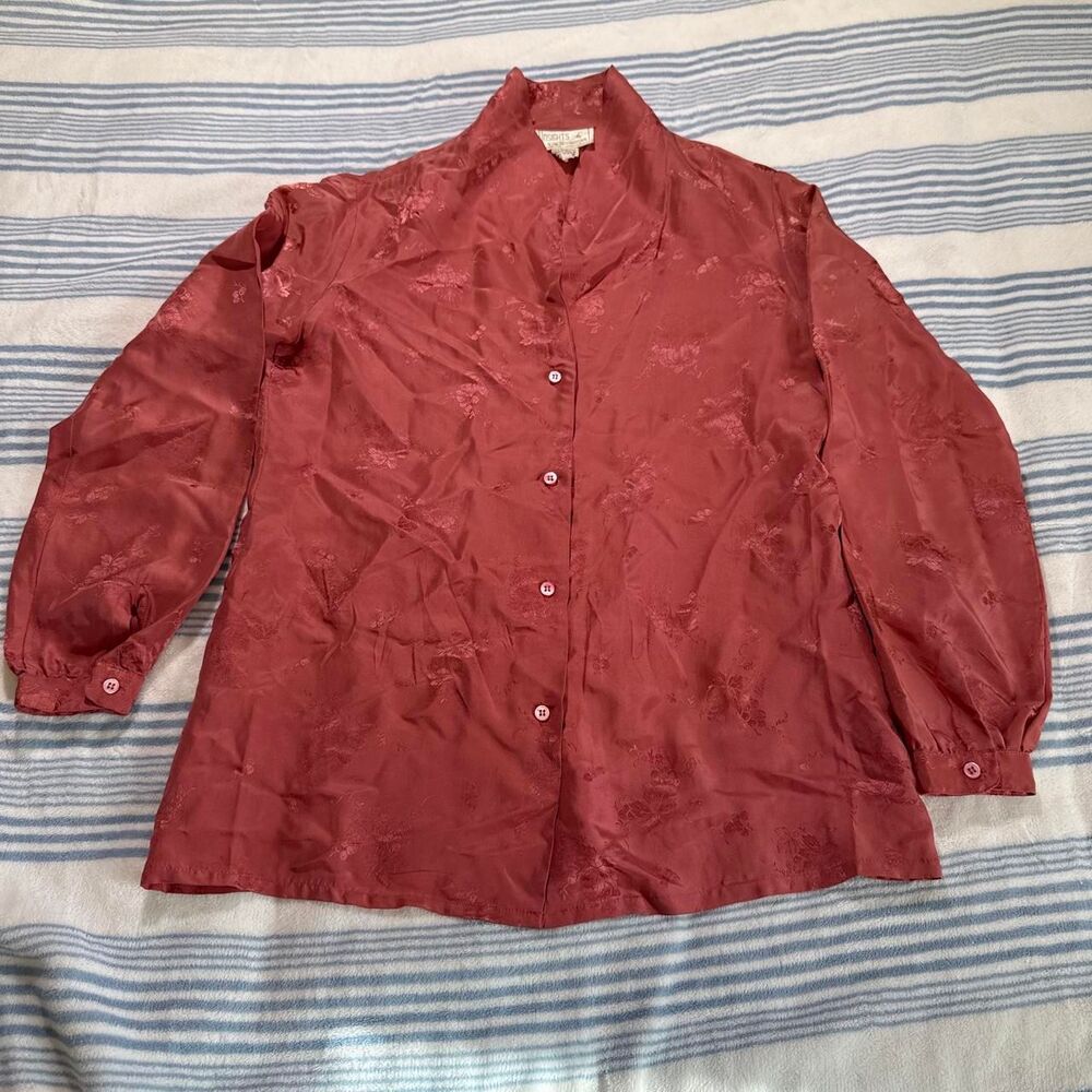 Women's Red and Pink Blouse
